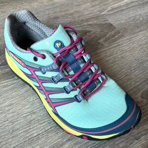 Merrell All Out Rush Trail Running Hiking Shoes Blue Pink Womens 6 UK 3.5 EU 36